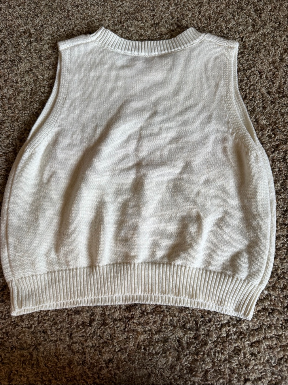 White USA Flag Knit Sweater Vest with Red & Blue Accent - Picture 2 of 2